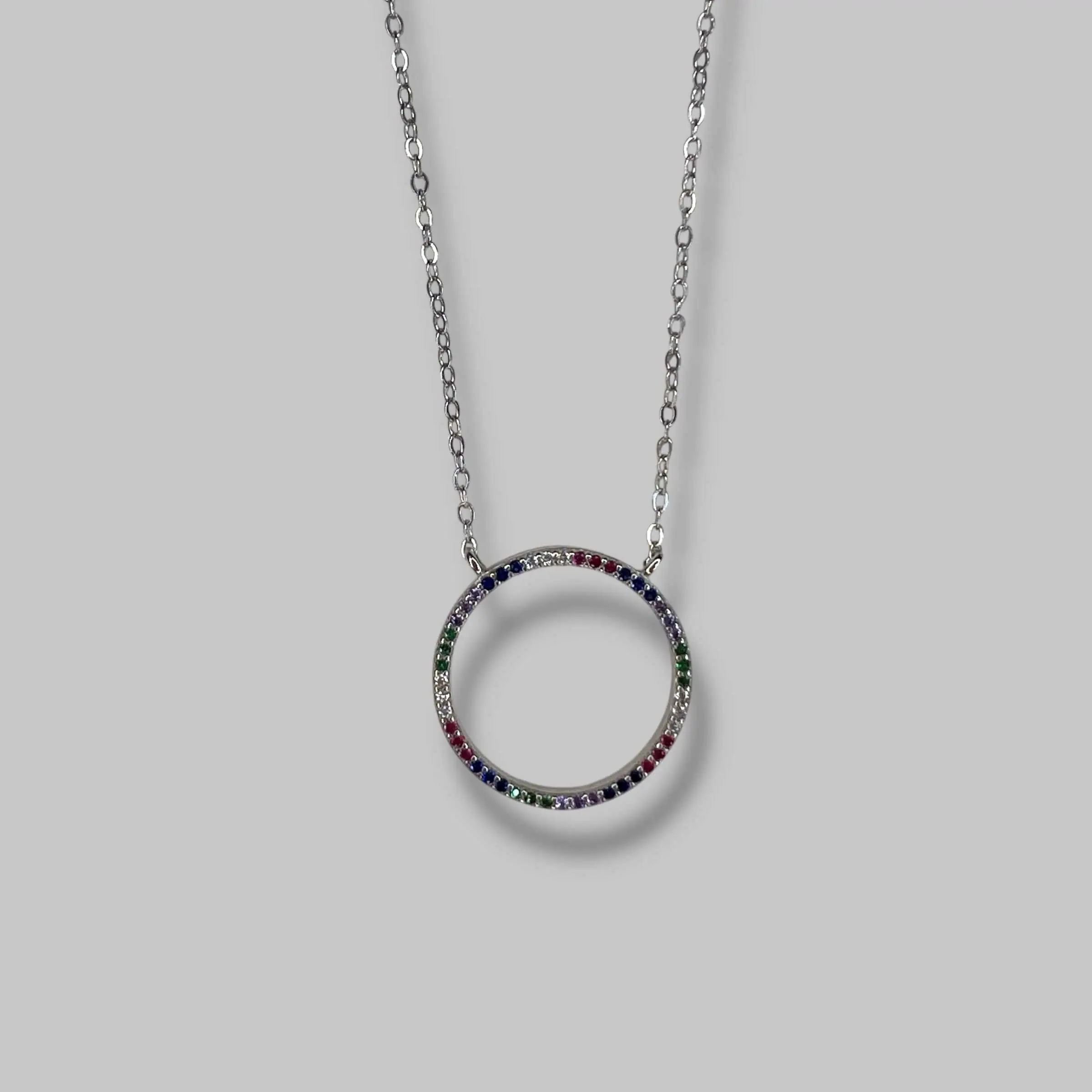 Срібне кольє "Коло веселки" фото