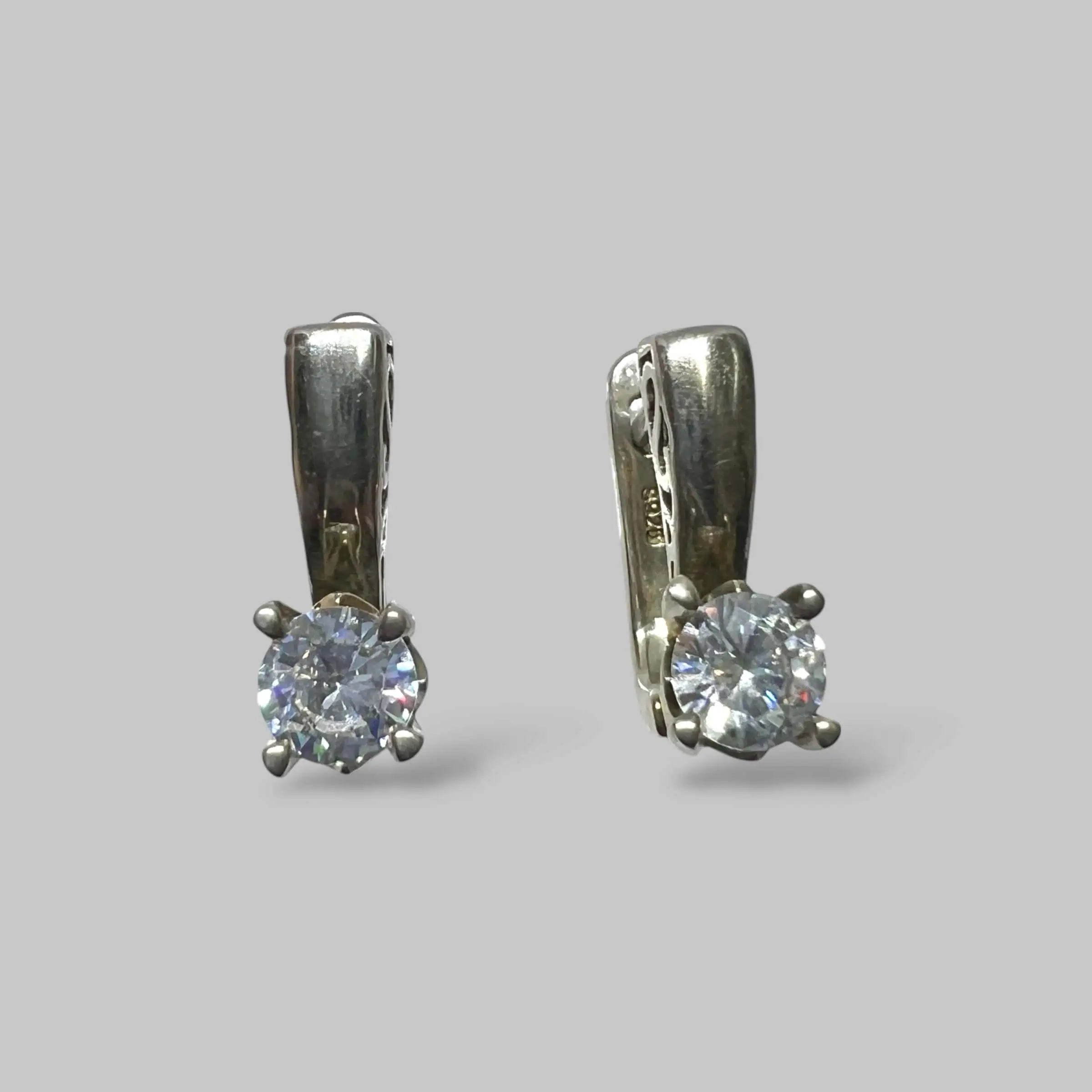 Срібні сережки "Діамантовий блиск" фото