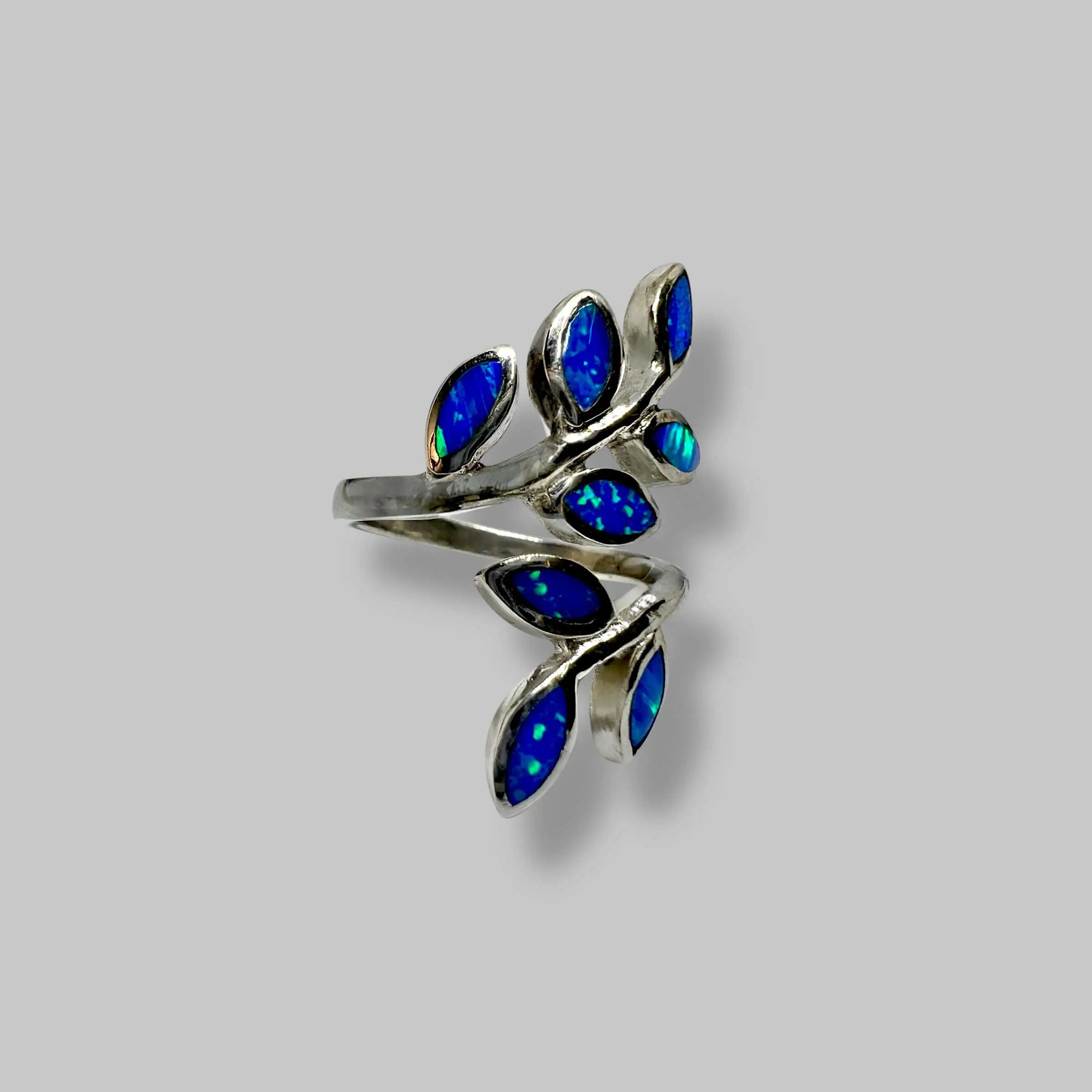 Срібна каблучка "Опалова гілочка" фото