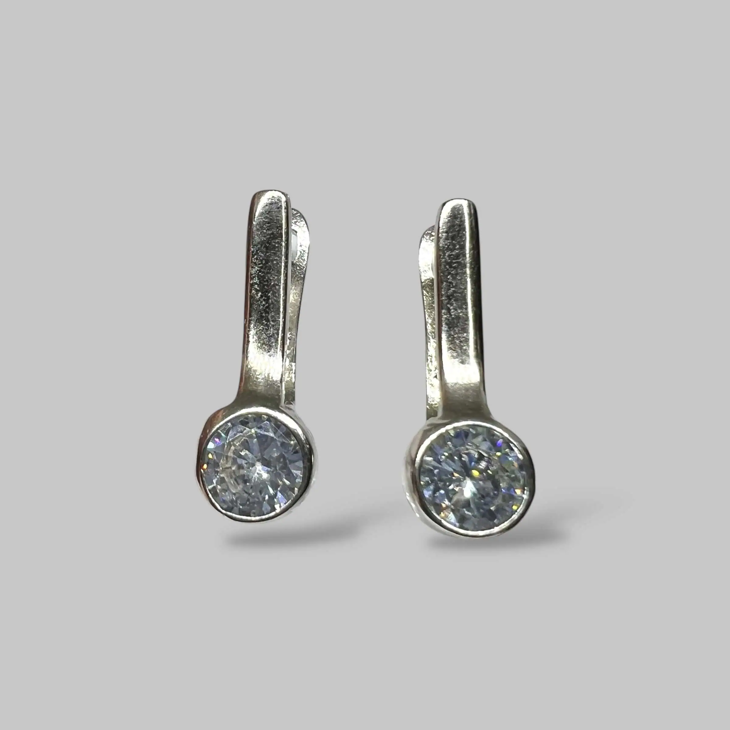 Срібні сережки "Мінімал Глосс" фото