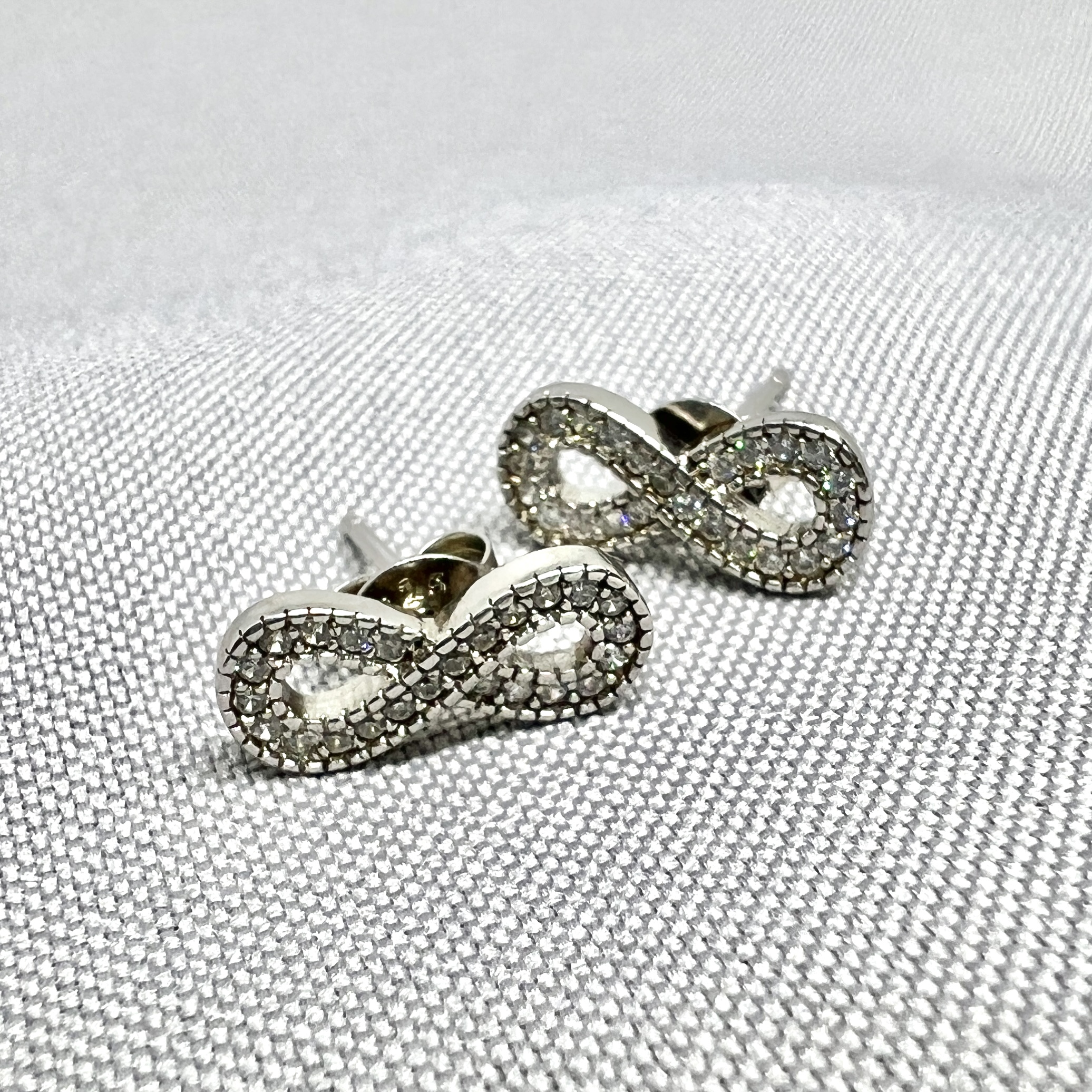 Срібні сережки "Срібна нескінченність" фото