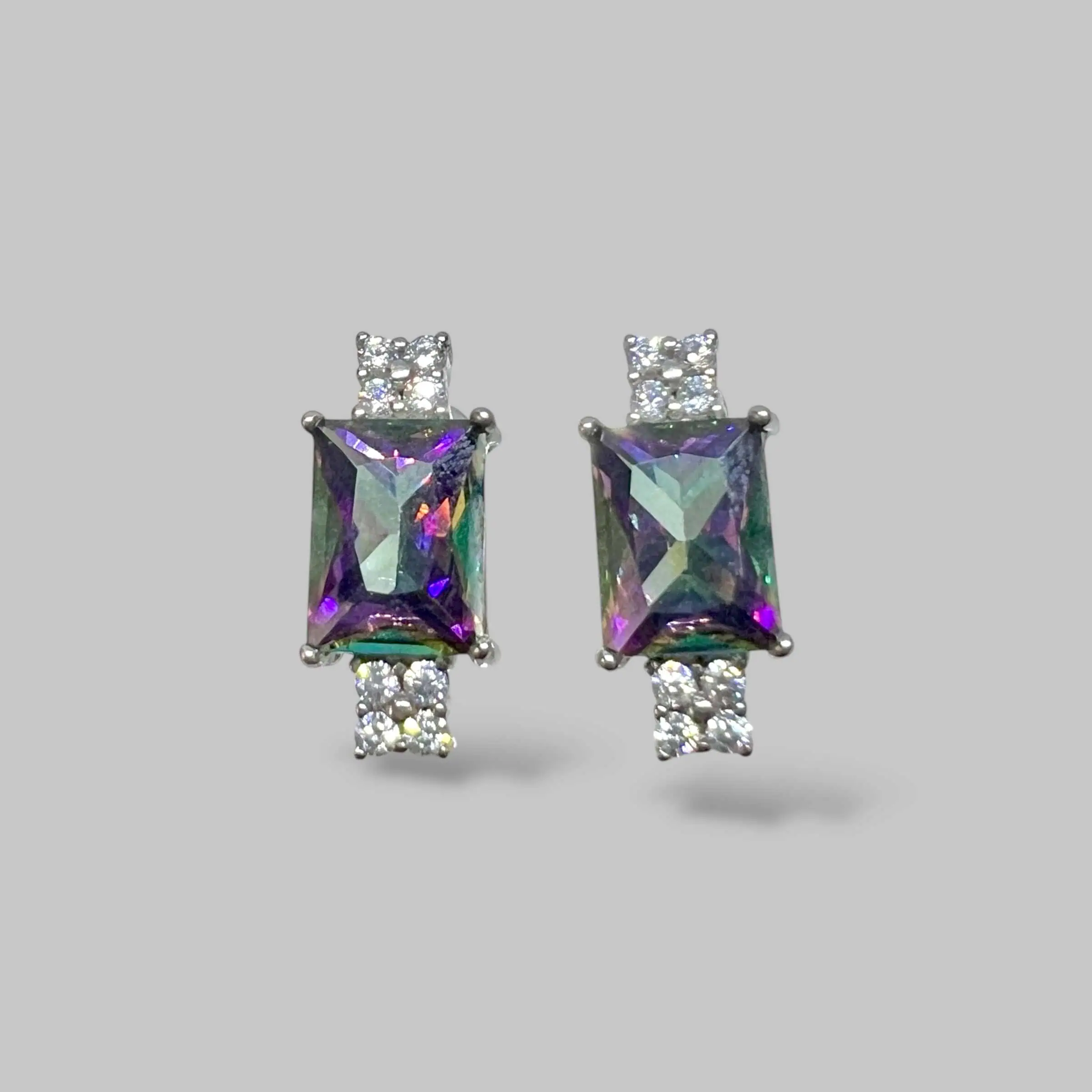 Срібні сережки "Містичний кварц" фото