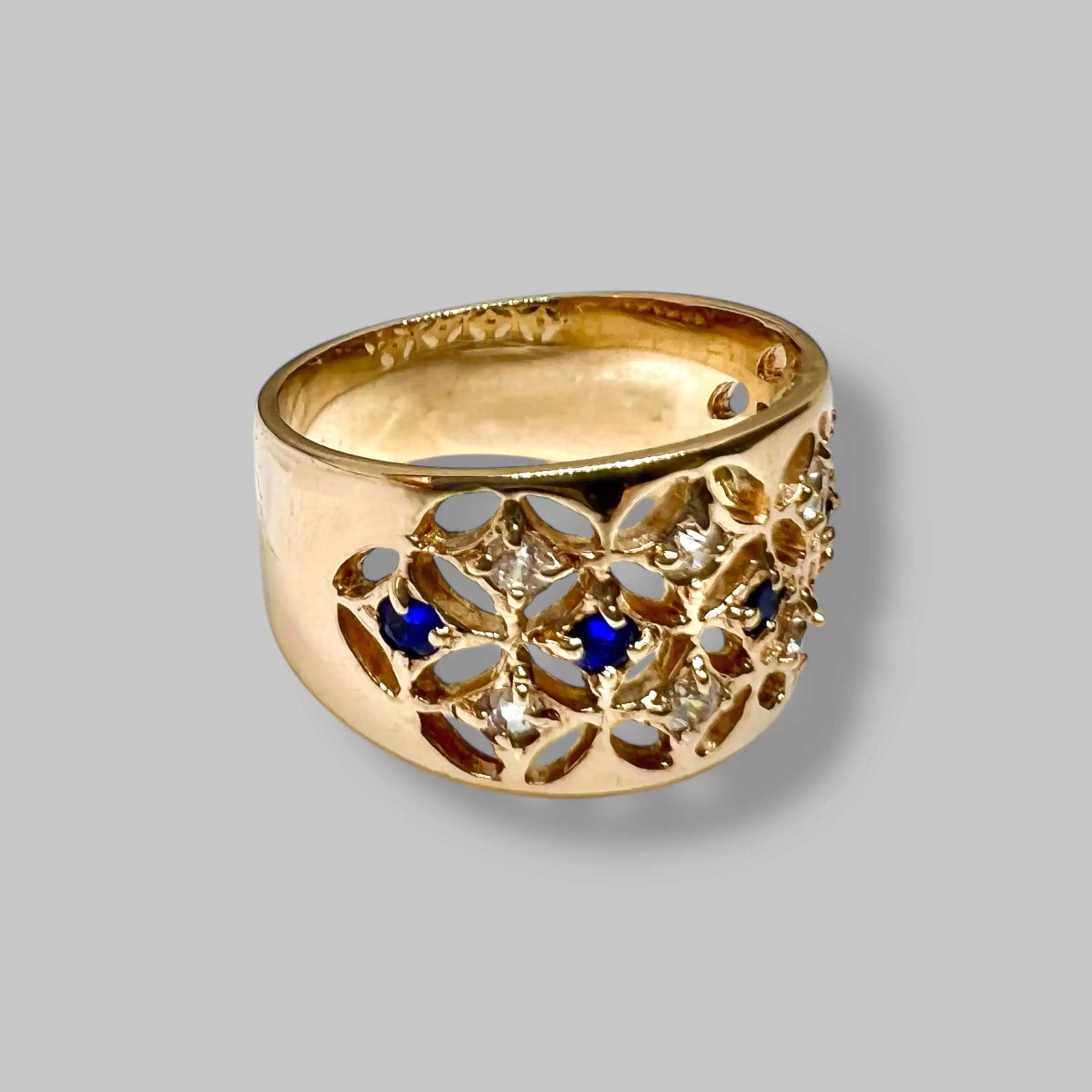 Золота каблучка "Версальське мереживо" фото