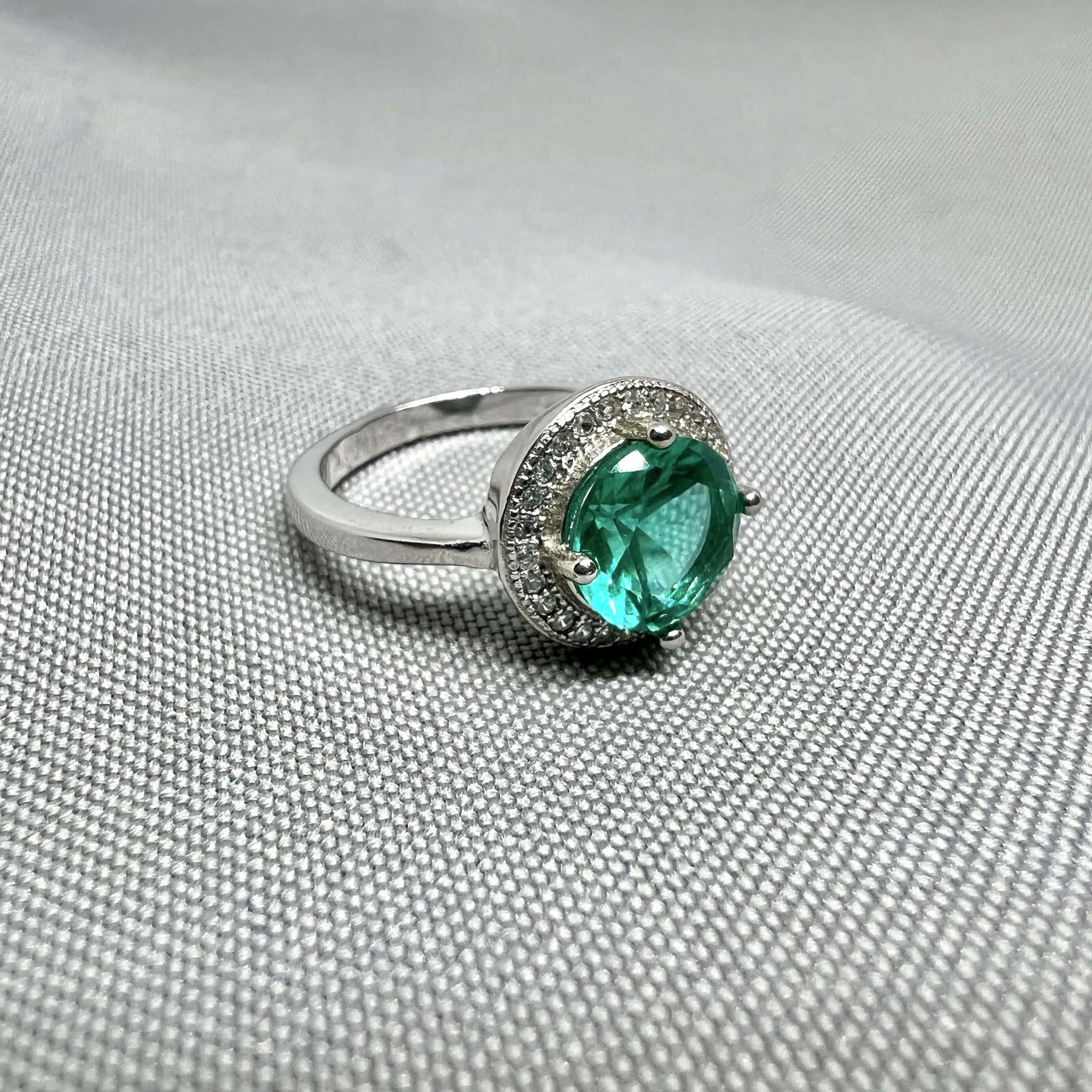 Срібна каблучка "Морська лагуна" фото