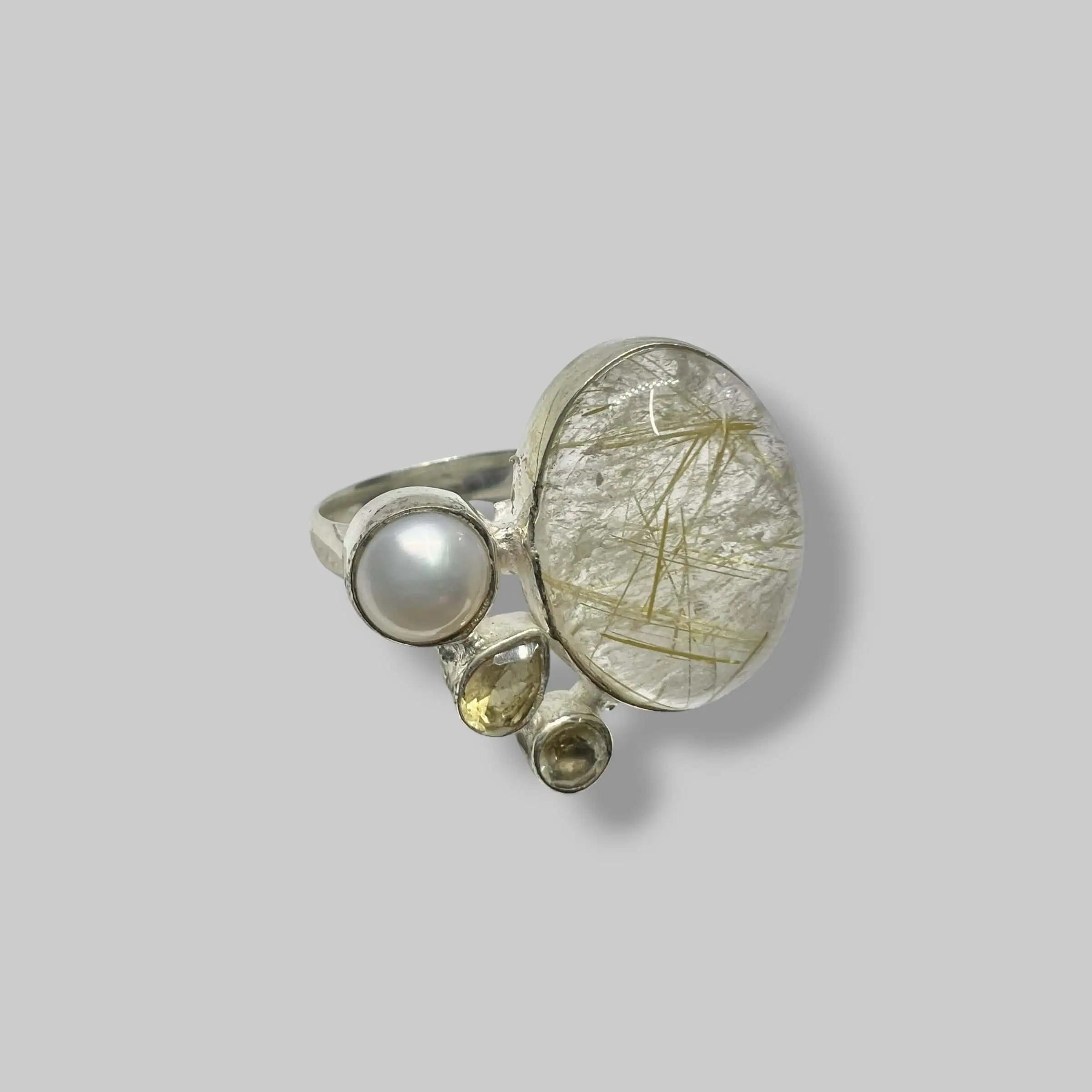 Срібна каблучка "Золоті нитки долі" фото