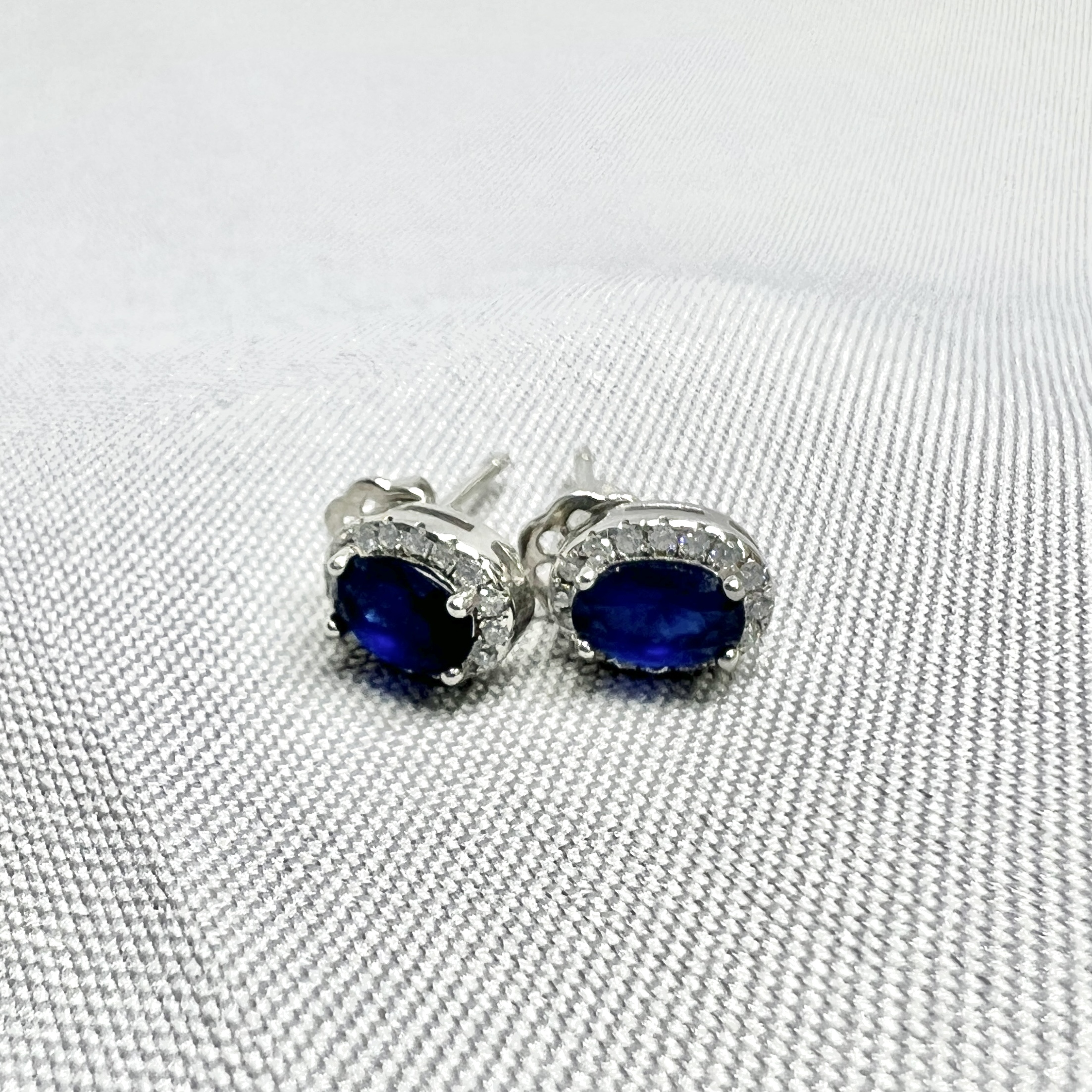 Срібні сережки "Королівський сапфір" фото